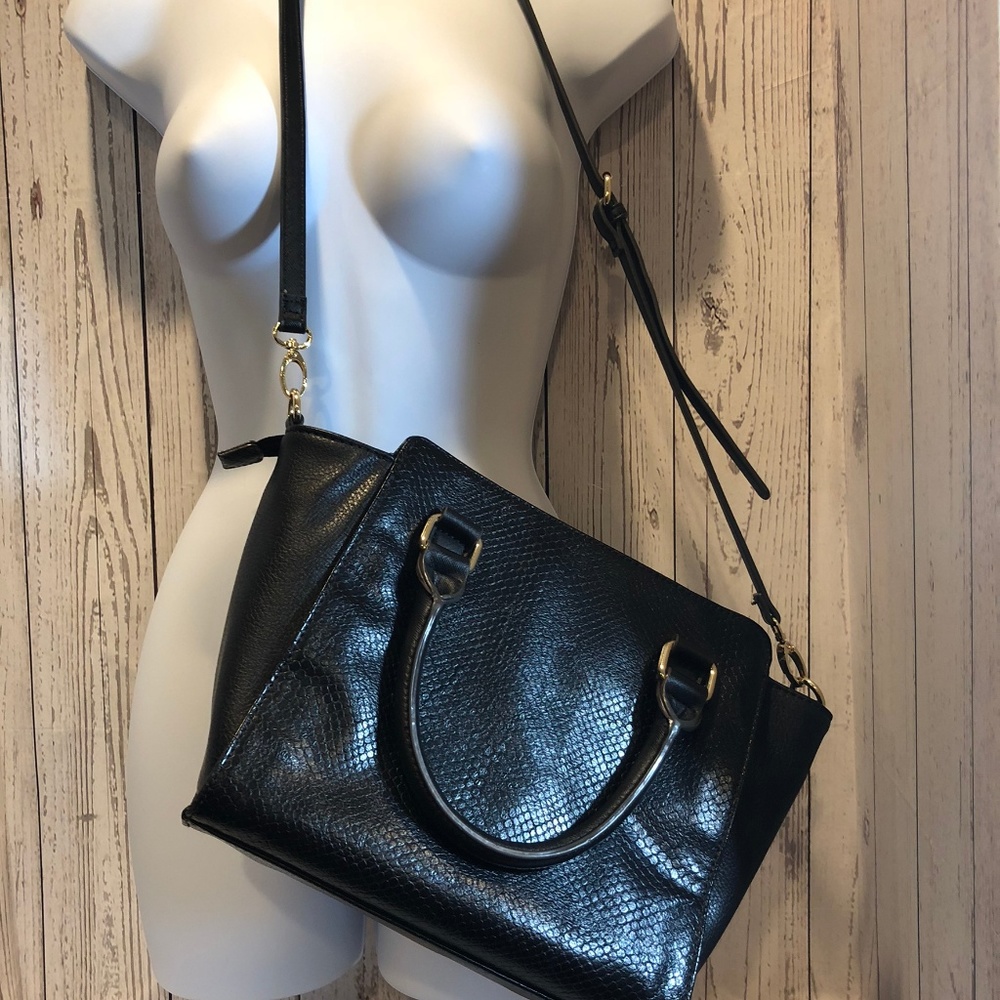 Liz Claiborne Black Satchel Crossbody/Shoulder Bag